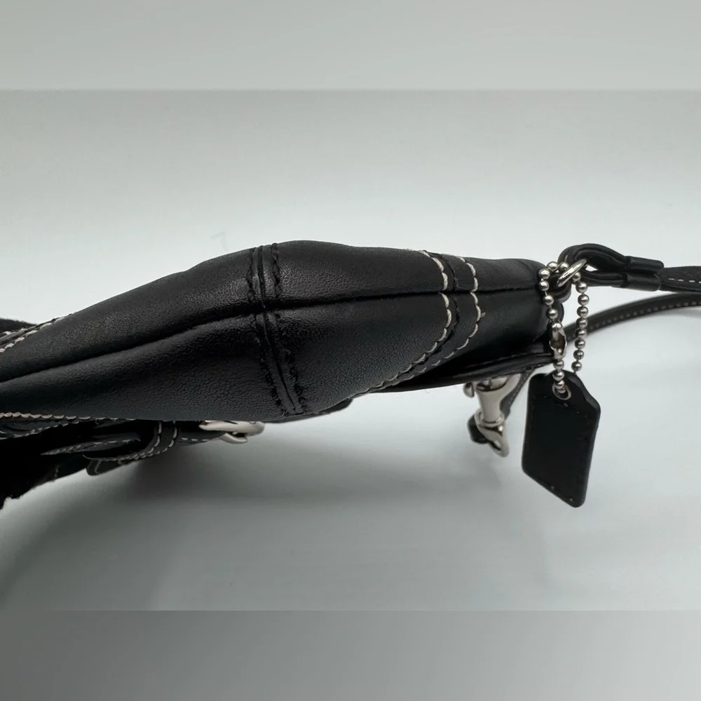 Coach Black SOHO Leather Wristlet with Buckle Detail | Very Good Condition - Picture 7 of 11